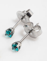 Surgical Steel Blue Zircon Crystal Piercing Stud 3mm - link has visual effect only