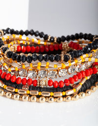 Gold Black Multi Bracelet 10 Pack - link has visual effect only