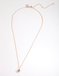 Rose Gold Circle Diamante Necklace - link has visual effect only