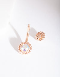 Rose Gold Surgical Steel Reflective Gem Belly Bar - link has visual effect only