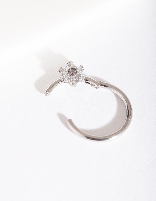 Surgical Steel Flower Clicker Earring