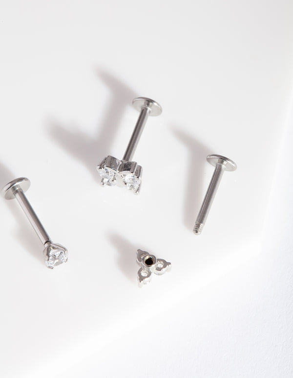 Surgical Steel Butterfly Flat Back Earring Pack