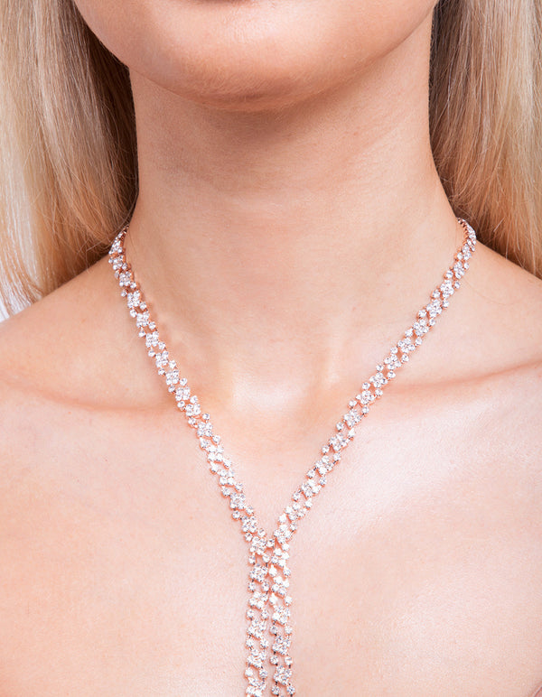 Rose Gold Formal Diamante Necklace