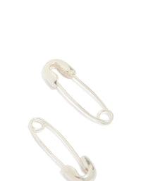 Sterling Silver Safety Pin Earrings - link has visual effect only