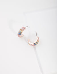 Rainbow Mini Diamante Hoop Earrings - link has visual effect only