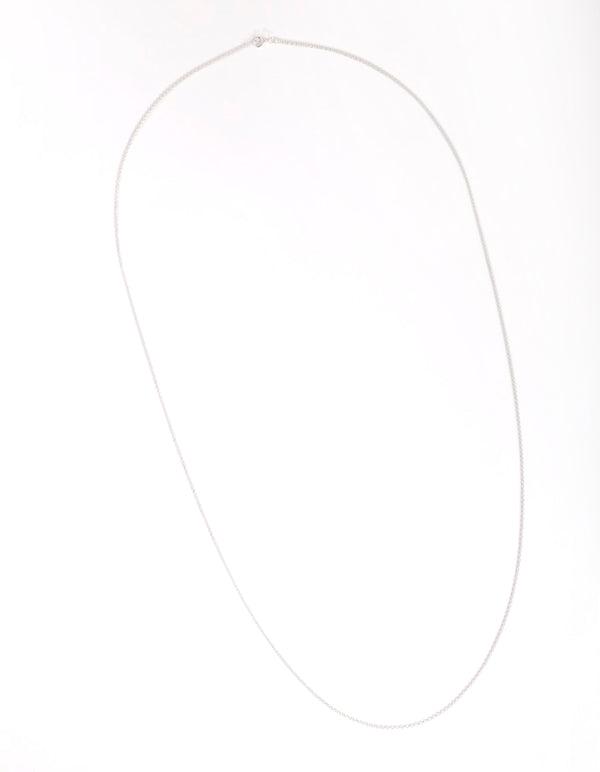 Sterling Silver 75cm Plain Chain Necklace
