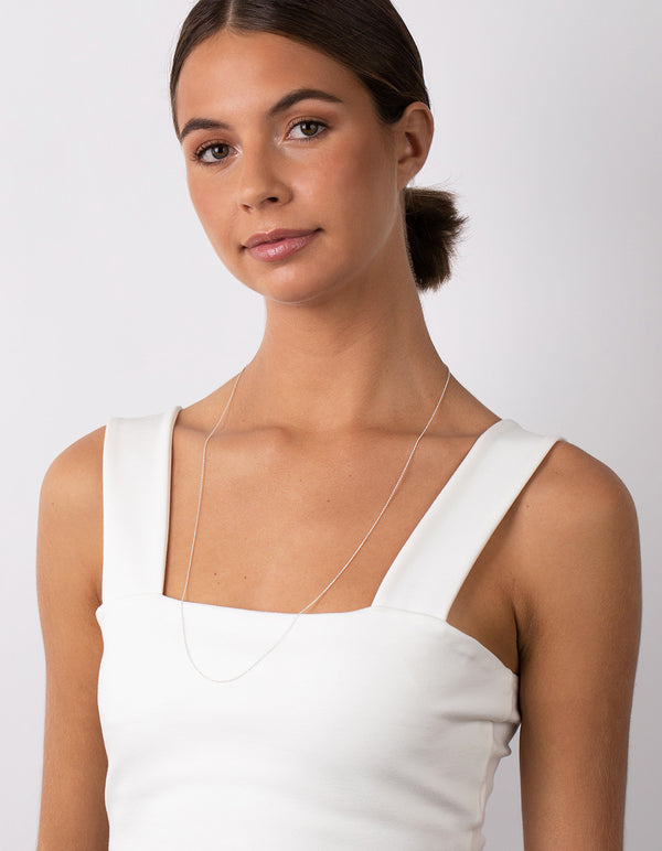 Sterling Silver 75cm Plain Chain Necklace