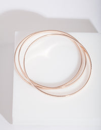 Rose Gold Brushed Bangle Set - link has visual effect only