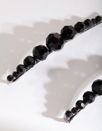 Black Glass Bead Hair Clip Pack - link has visual effect only