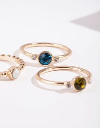 Multi Colour Gem Ring Stack - link has visual effect only