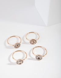 Gold Evil Eye Diamante Ring Pack - link has visual effect only