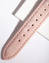 Rose Gold Pearl Leather Watch - link has visual effect only
