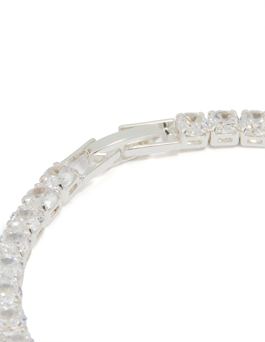 Silver Cubic Zirconia Baguette Tennis Bracelet