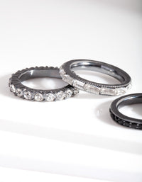 Black Stone Gunmetal Ring Stack - link has visual effect only