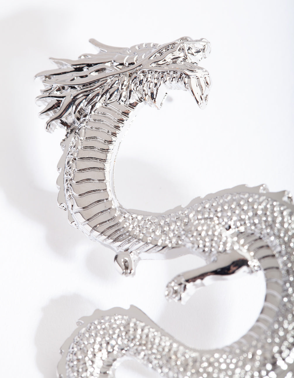 Silver Statement Dragon Earrings