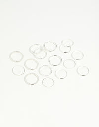 Silver Textured Stack Ring 8-Pack - link has visual effect only