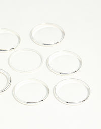 Silver Textured Stack Ring 8-Pack - link has visual effect only