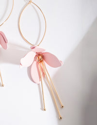 Pink Gold Hanging Flower Earrings - link has visual effect only