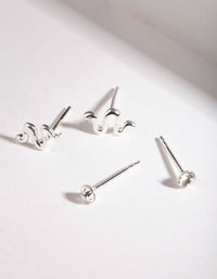Sterling Silver Diamante Snake Earring Pack - link has visual effect only