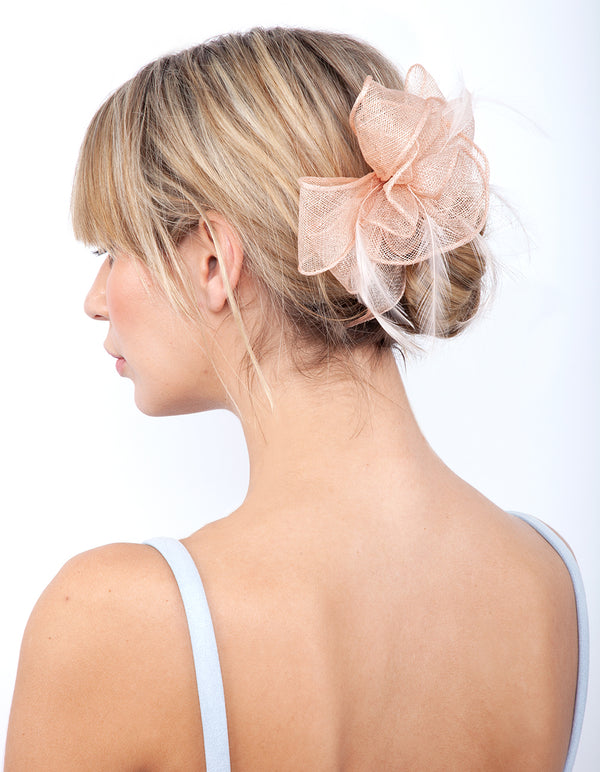 Blush Flower Feather Hair Comb