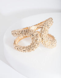 Gold Textured Open Cuff Bracelet - link has visual effect only