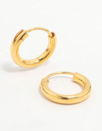 Gold Plated Sterling Silver Large Huggie Earrings - link has visual effect only