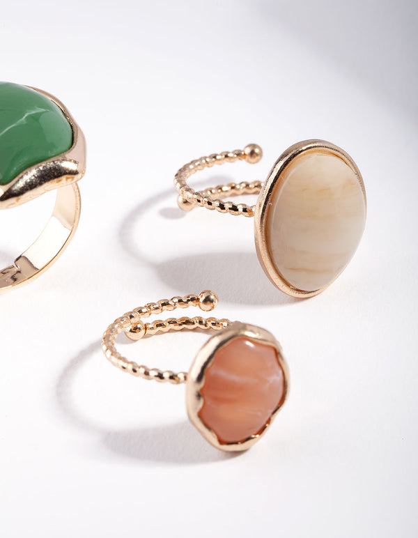 Gold Neutral Green Ring Pack