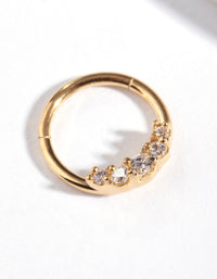 Gold Plated Surgical Steel Diamante Clicker Earring - link has visual effect only