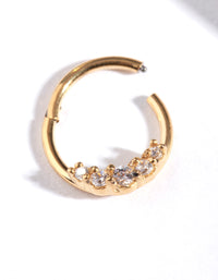 Gold Plated Surgical Steel Diamante Clicker Earring - link has visual effect only