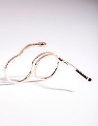 Rose Gold Cubic Zirconia Snake Multi Finger Ring - link has visual effect only