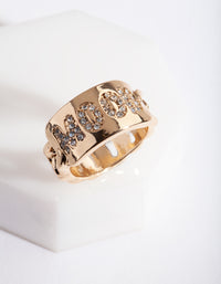 Gold "Mood" Diamante Ring - link has visual effect only