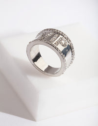 Rhodium "VIP" Diamante Ring - link has visual effect only