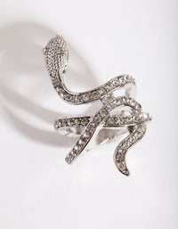 Silver Diamante Snake Ring - link has visual effect only