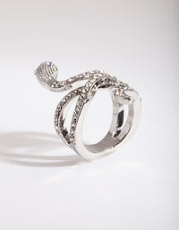 Silver Diamante Snake Ring - link has visual effect only