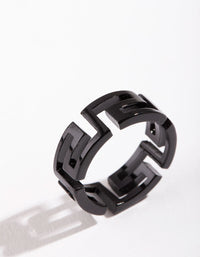 Black Cut-Out Design Ring - link has visual effect only