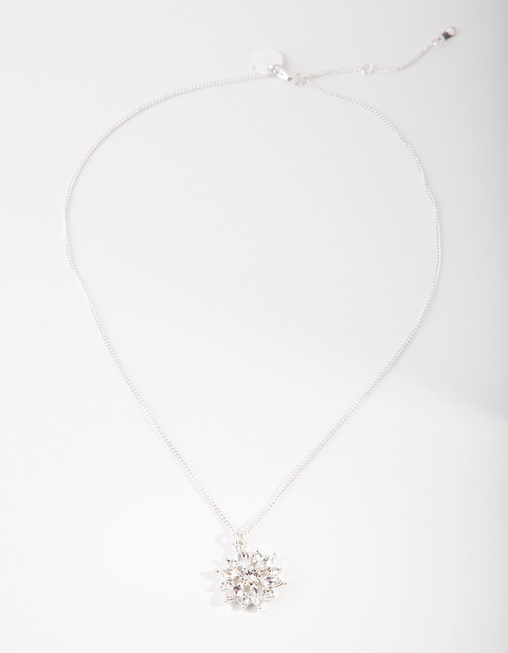 Diamond Simulant Flower Necklace