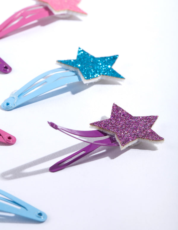 Kids Glitter Star Hair Clip 6-Pack