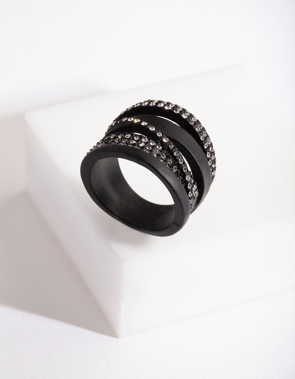 Black Layer Diamante Ring