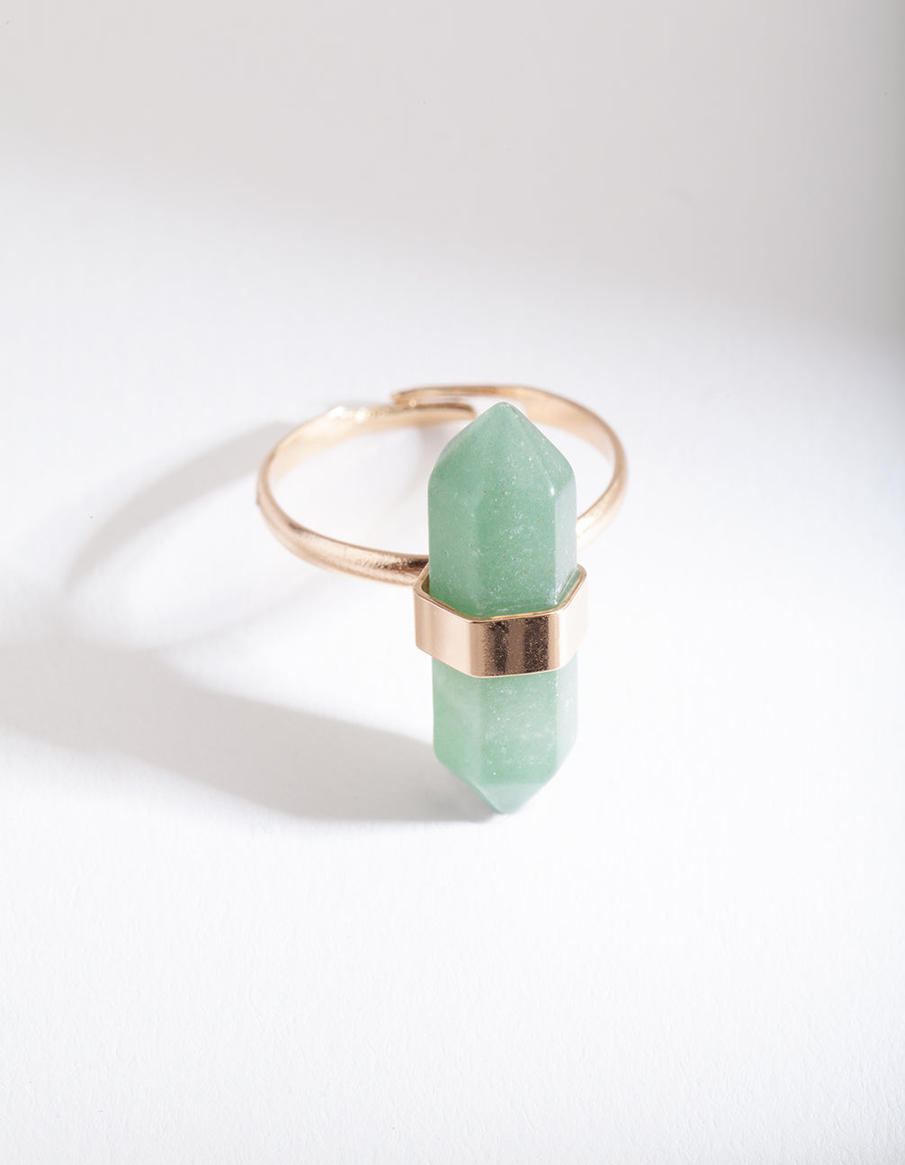 Gold Jade Semi-Precious Shard Ring