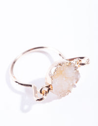 Rose Quartz Druzy Rose Gold Ring - link has visual effect only