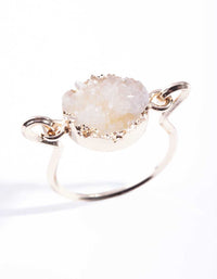 Rose Quartz Druzy Rose Gold Ring - link has visual effect only