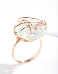 Gold Green Stone Wire Ring - link has visual effect only