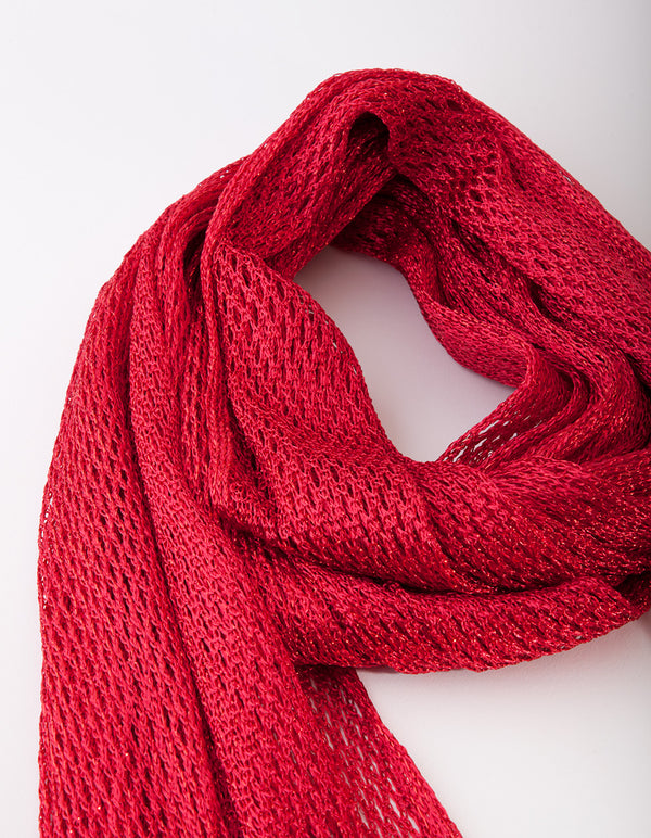 SCFS FB RED LG DRAPE SCARF NL}
