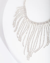 Silver Diamante Fringe Choker - link has visual effect only