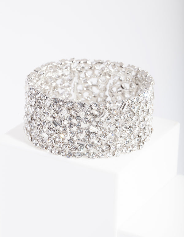 Silver Gem Embellished Bracelet