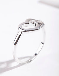 Silver Double Heart Ring - link has visual effect only
