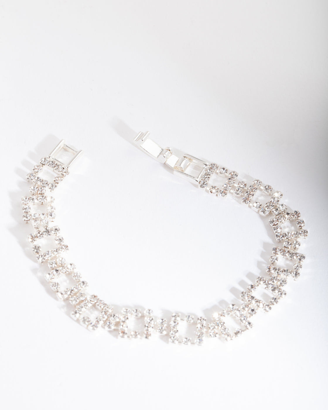 Silver Diamante Square Bracelet