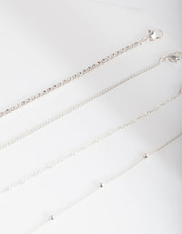 Silver Diamante Twist Anklet Bracelet 4-Pack - link has visual effect only