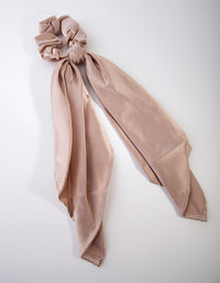 Taupe Satin Scrunchie Scarf - link has visual effect only