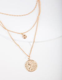 Gold Medallion Multi Layered Necklace - link has visual effect only